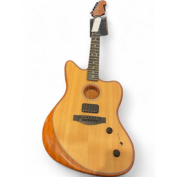 Used 2021 Fender American Acoustasonic jazzmaster Natural Acoustic Electric Guitar