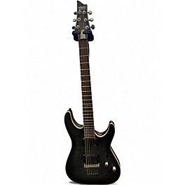 Used Schecter Guitar Research C1 Platinum Trans Black Solid Body Electric Guitar