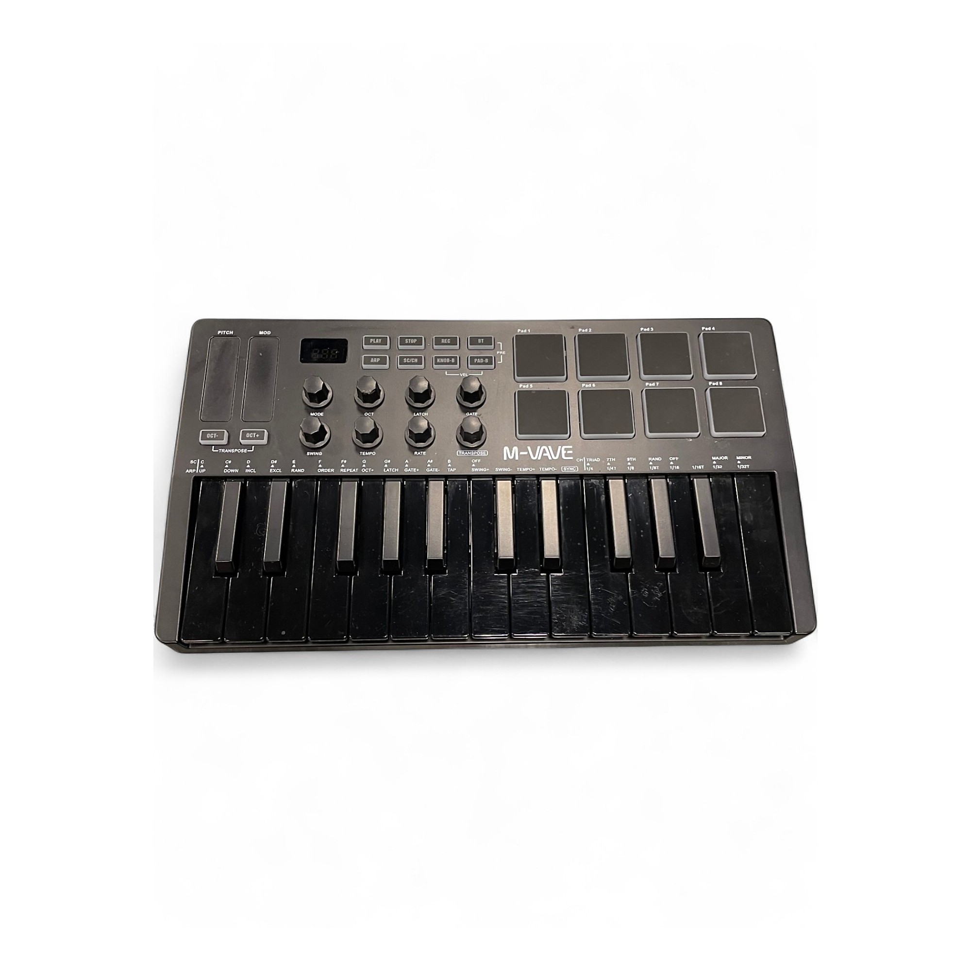 ワイヤレス MIDIキーボード M-Vave SMK25 【新品未使用】 M-vave SMK-25 mini midiキーボード,キー,大文字と小文字の区別