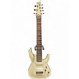 Used Schecter Guitar Research Demon 7 String White Solid Body Electric Guitar