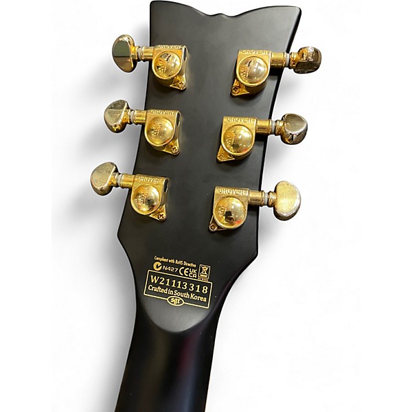 Used Schecter Guitar Research SOLO II-CUSTOM Black and Gold Solid Body Electric Guitar