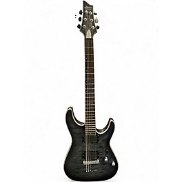 Used Schecter Guitar Research C1 Platinum Trans Black Solid Body Electric Guitar
