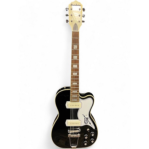 Used Airline Tuxedo Black and White Solid Body Electric Guitar