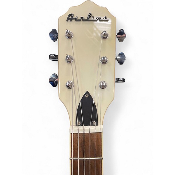Used Airline Tuxedo Black and White Solid Body Electric Guitar