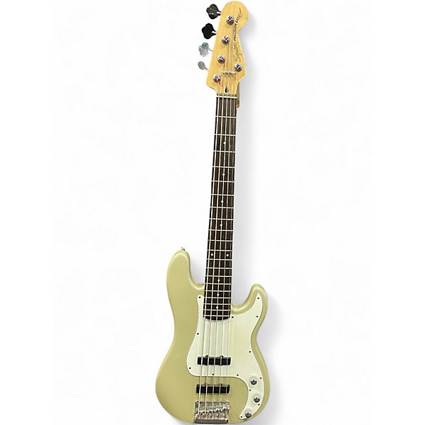 Used Squier Precision Bass 5 String Gold Electric Bass Guitar