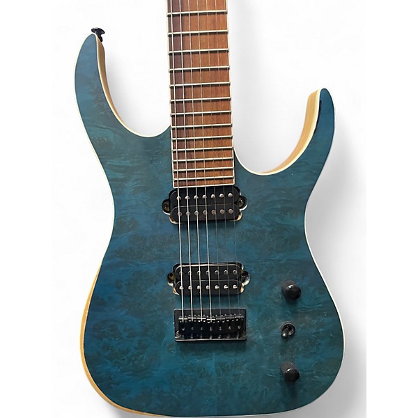 Used Zuwei CUSTOM 7 HH Blue Solid Body Electric Guitar