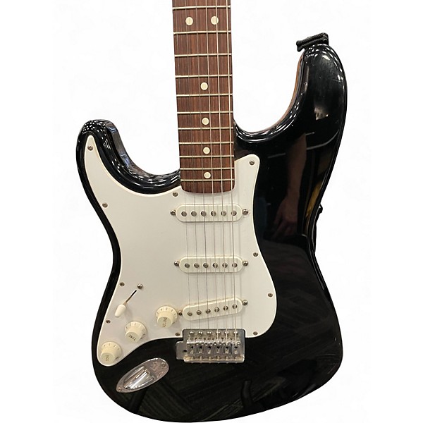 Used Fender 90's squier LH Black Solid Body Electric Guitar