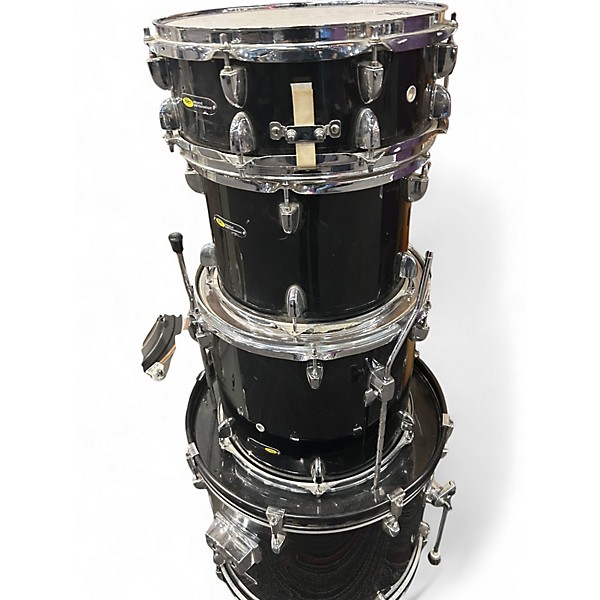 Used Sound Percussion 5 Piece DRUM SET Black Drum Kit