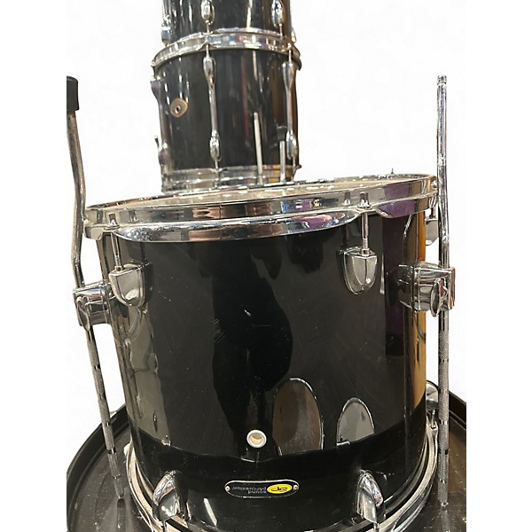 Used Sound Percussion 5 Piece DRUM SET Black Drum Kit