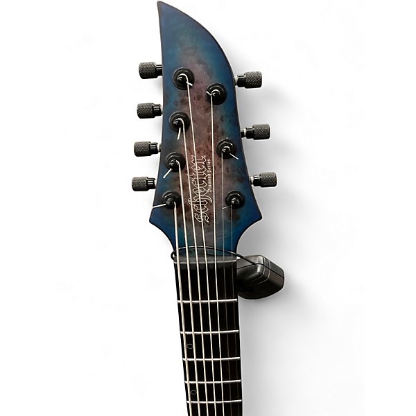 Used 2019 Schecter Guitar Research KM-7 MK-III Blue Crimson Solid Body Electric Guitar