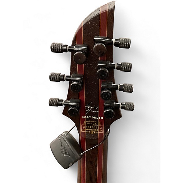 Used 2019 Schecter Guitar Research KM-7 MK-III Blue Crimson Solid Body Electric Guitar