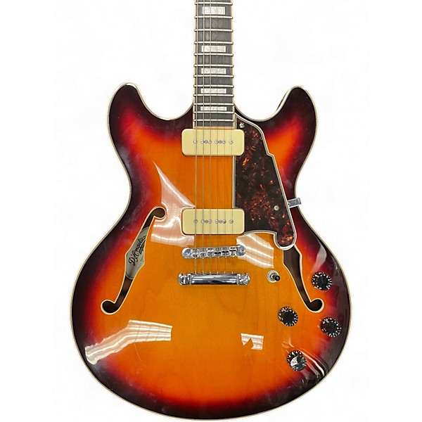 Used D'Angelico Premier Series DC 3 Tone Sunburst Hollow Body Electric Guitar