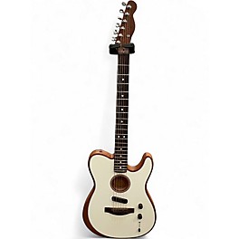 Used Fender Acoustasonic Player Telecaster Olympic White Acoustic Electric Guitar