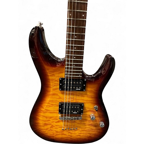 Used Schecter Guitar Research Diamond Series C-6 Plus Amber Burst Solid Body Electric Guitar