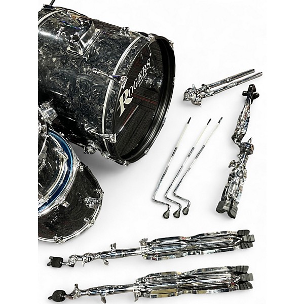Used Rogers 5 Piece Shell Pack w/ hardware Charcoal Swirl Drum Kit