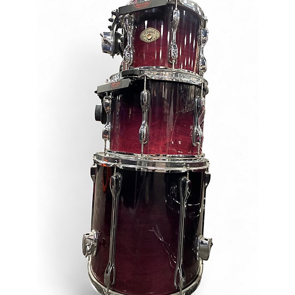 Used TAMA 4 Piece Rockstar Red to Black Fade Drum Kit