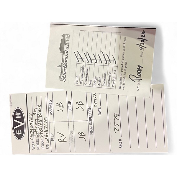 Used 2022 EVH Wolfgang USA Satin Black Solid Body Electric Guitar