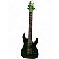 Used Schecter Guitar Research silver mountain c7 ms Black and Green Solid Body Electric Guitar thumbnail