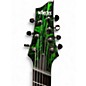 Used Schecter Guitar Research silver mountain c7 ms Black and Green Solid Body Electric Guitar