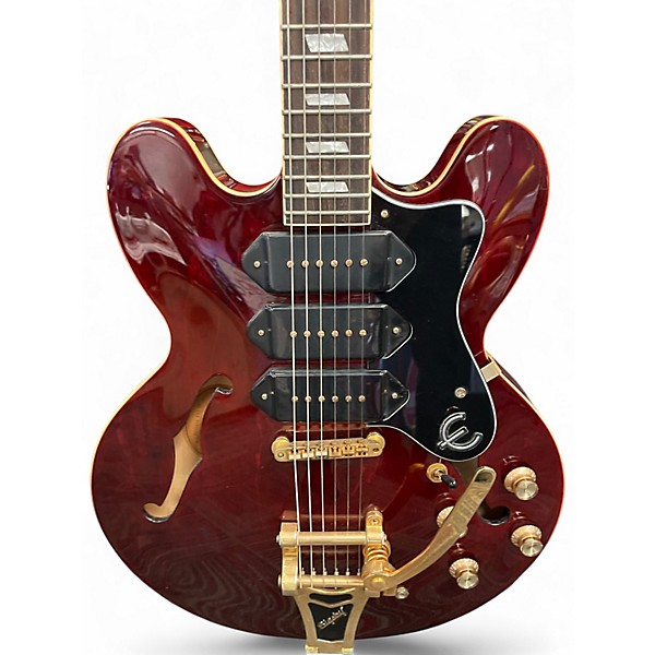 Used Epiphone Riviera Custom P93 Red Hollow Body Electric