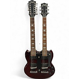 Used Ktone double neck wine red Solid Body Electric Guitar