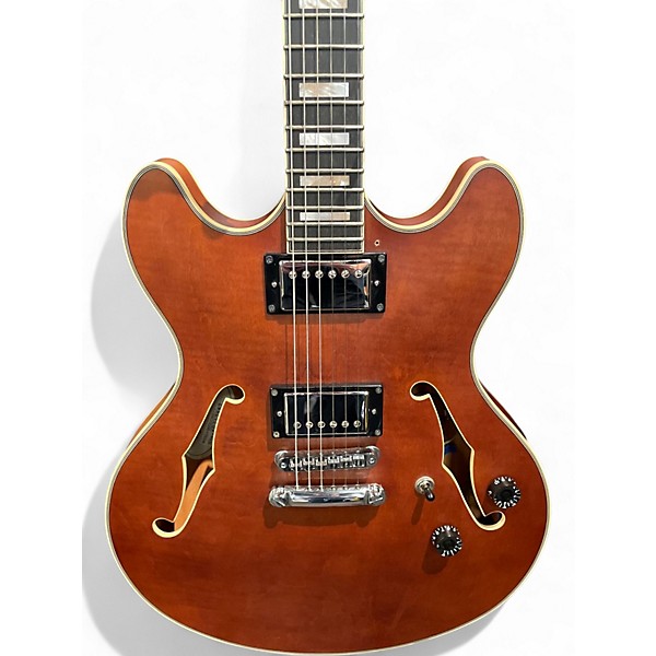 Used D'Angelico Premier Series DC Brown Hollow Body Electric Guitar