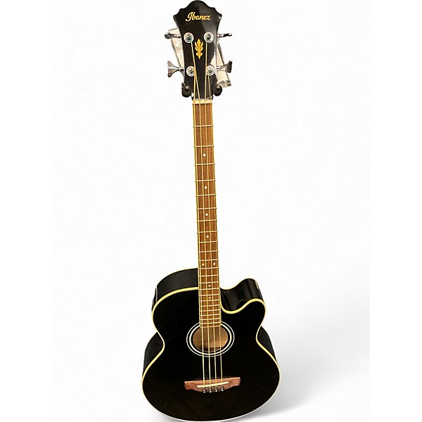 Used Ibanez AEB5E Black Acoustic Bass Guitar