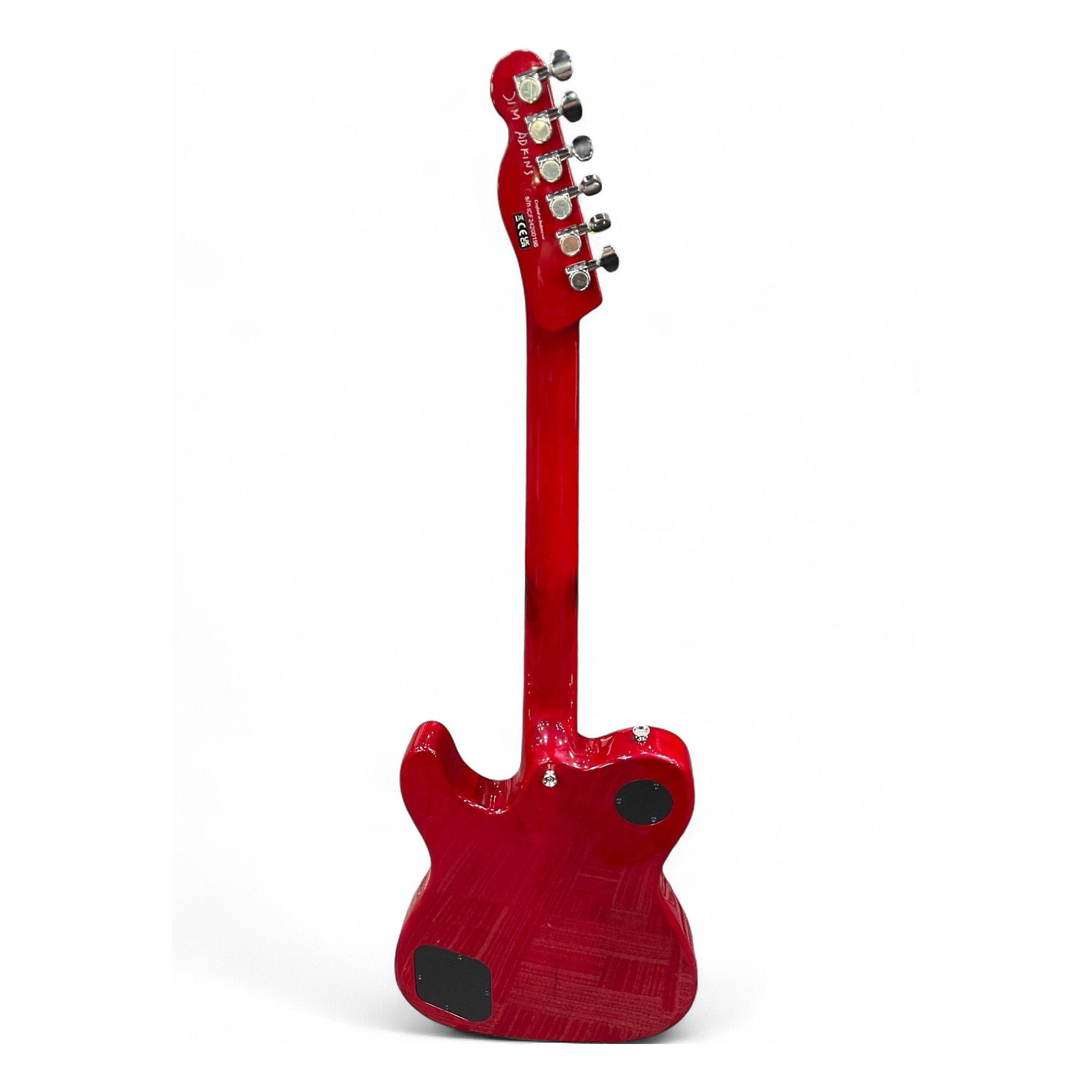 Used Fender JA90 Jim Adkins Thinline Telecaster Crimson Red Trans