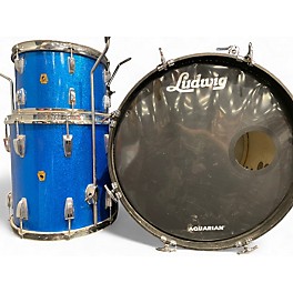 Used 1960s Ludwig 3 Piece DOWNBEAT BLUE SPARKLE Drum Kit