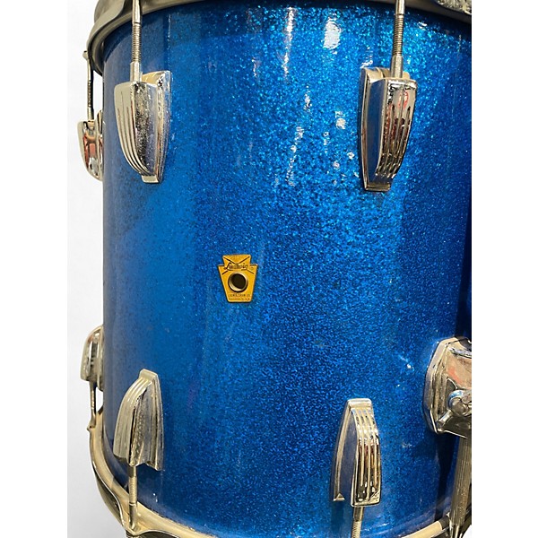 Used 1960s Ludwig 3 Piece DOWNBEAT BLUE SPARKLE Drum Kit
