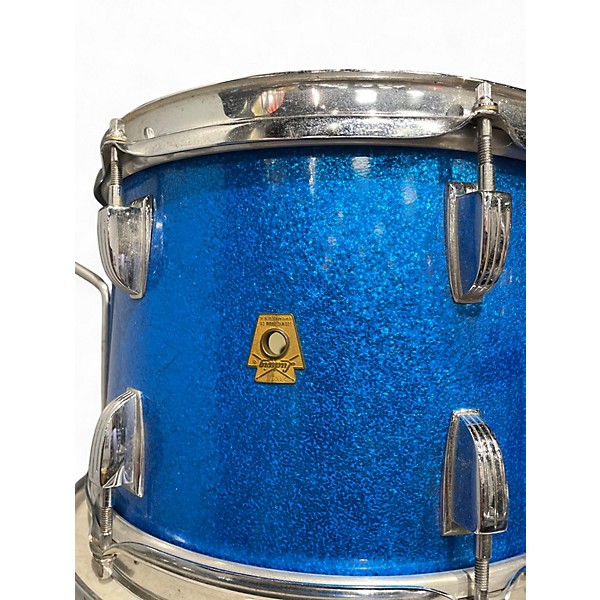 Used 1960s Ludwig 3 Piece DOWNBEAT BLUE SPARKLE Drum Kit
