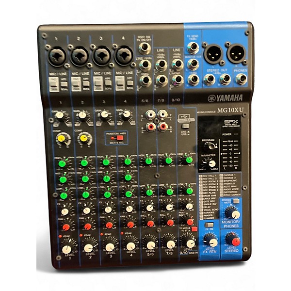 Used Yamaha MG10XU 10 Channel Mixer with Effects Unpowered Mixer