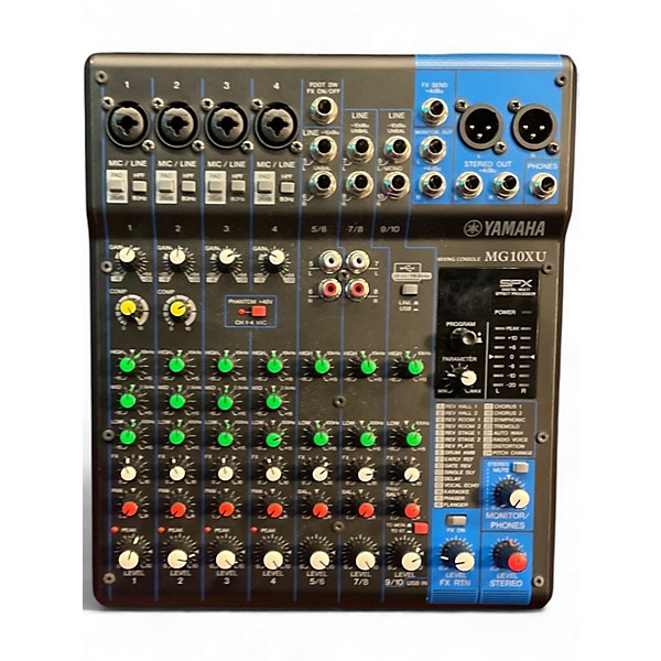 Used Yamaha MG10XU 10 Channel Mixer with Effects Unpowered Mixer