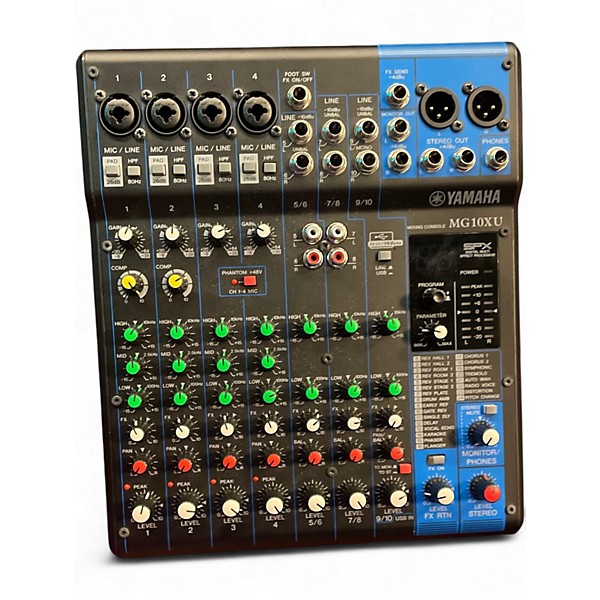 Used Yamaha MG10XU 10 Channel Mixer with Effects Unpowered Mixer