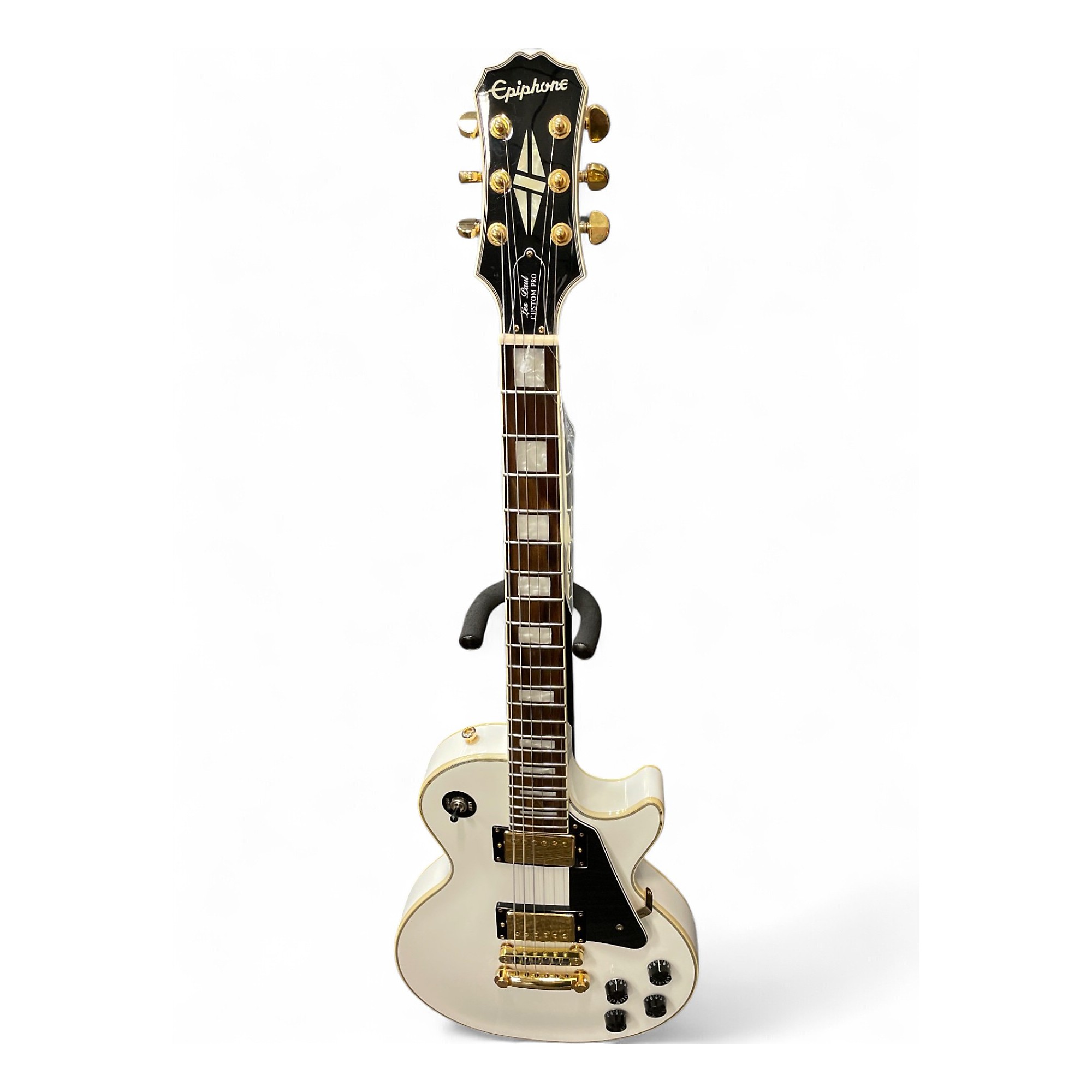 (美品) Epiphone Les Paul Custom Pro 2017年製 Used 2017 Epiphone Les Paul Custom Pro Alpine White Solid