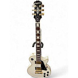 Used 2017 Epiphone Les Paul Custom Pro Alpine White Solid Body Electric Guitar