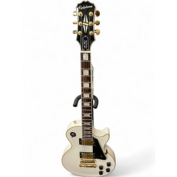 Used 2017 Epiphone Les Paul Custom Pro Alpine White Solid