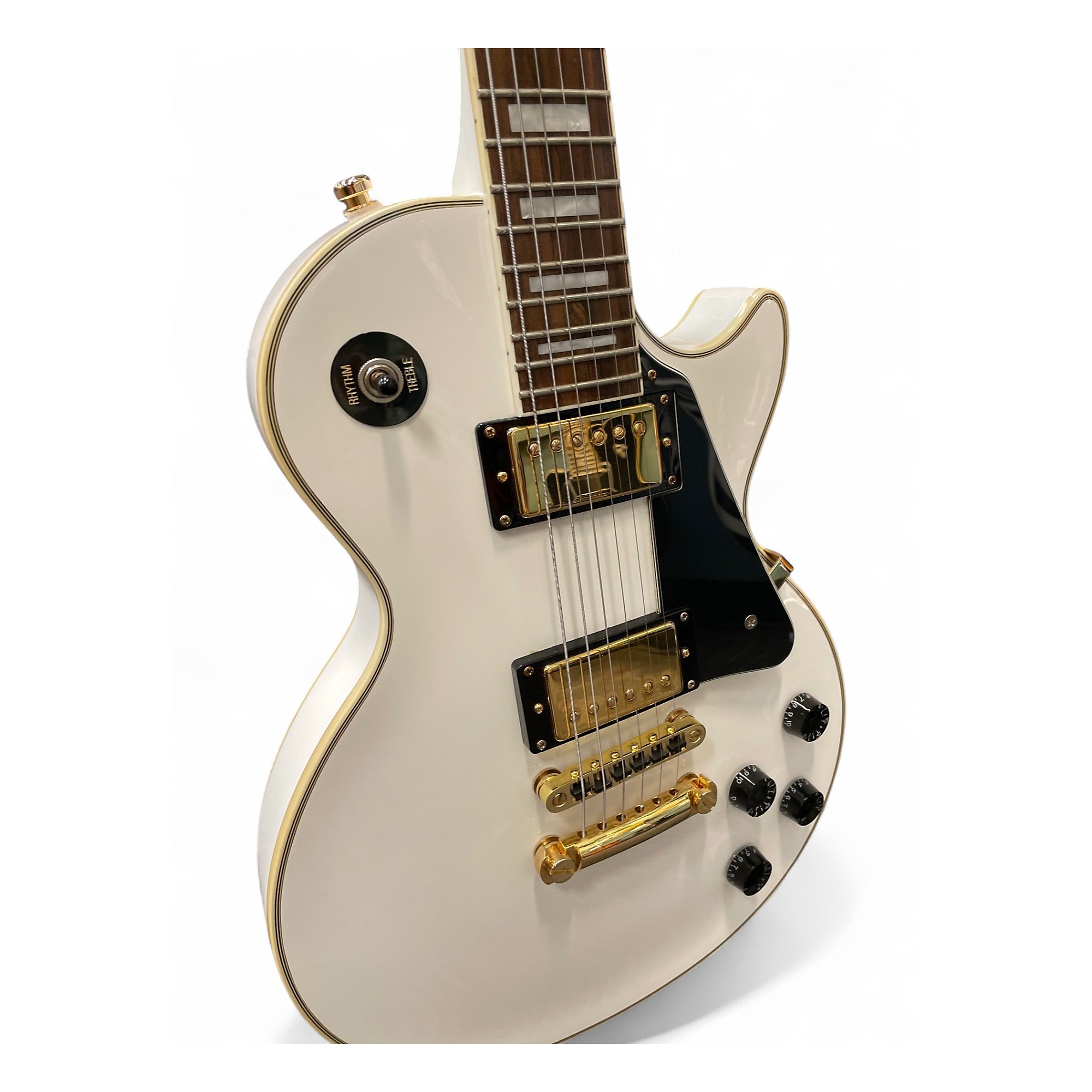 Used 2017 Epiphone Les Paul Custom Pro Alpine White Solid