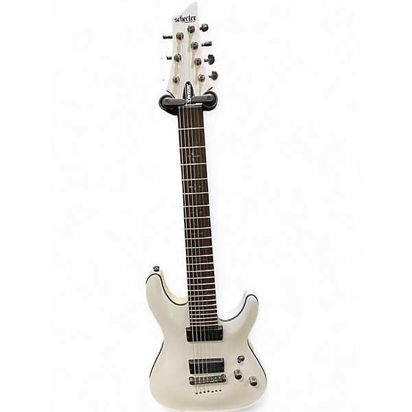 Used Schecter Guitar Research Demon 7 String Alpine White Solid Body Electric Guitar