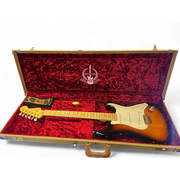 Used Fender 60th Anniversary Commemorative American Standard Stratocaster 2 Color Sunburst Solid Body Electric Guitar