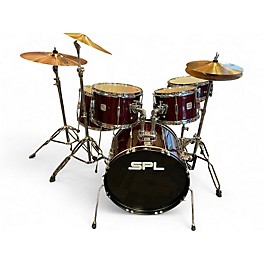 Used SPL 5 Piece Kicker 5 Piece Drum Set Red Drum Kit