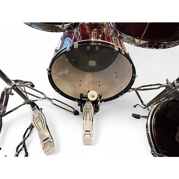 Used SPL 5 Piece Kicker 5 Piece Drum Set Red Drum Kit