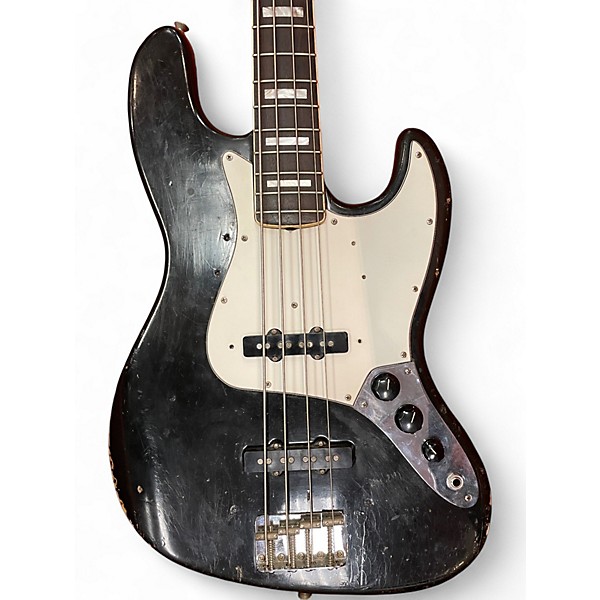 Vintage 1973 Fender Jazz Bass Black Electric Bass Guitar