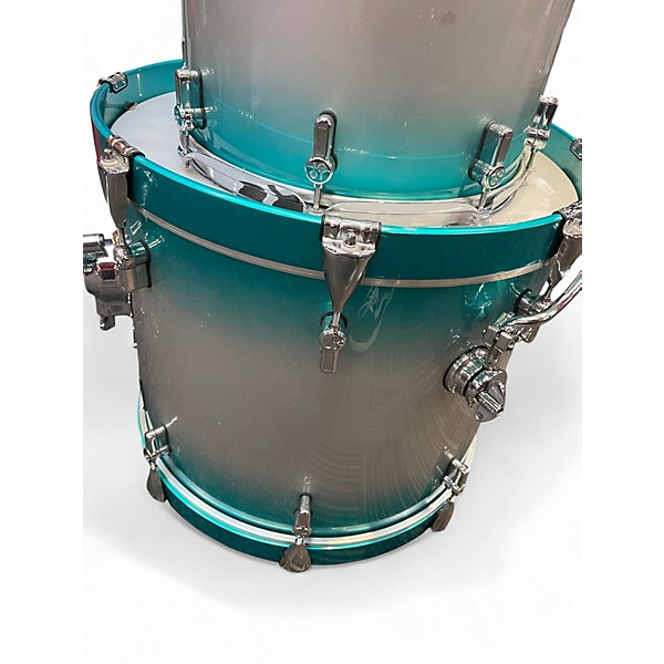 Used SONOR 4 Piece AQ2 Studio Aqua Silver Burst Drum Kit