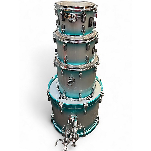 Used SONOR 4 Piece AQ2 Studio Aqua Silver Burst Drum Kit