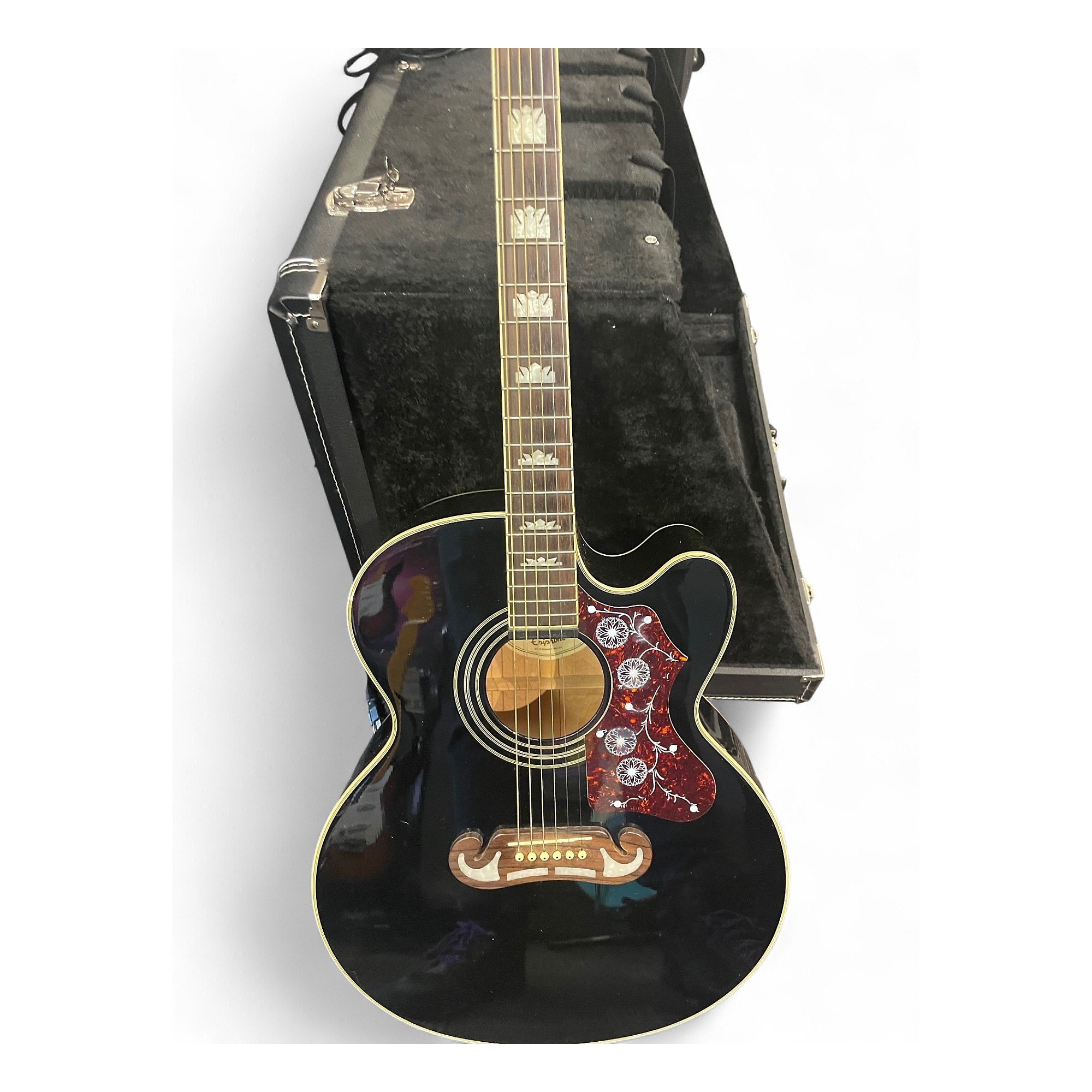 Used Epiphone EJ200CE Black Acoustic Electric Guitar Black