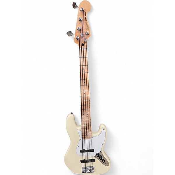 Used Squier Affinity Jazz Bass V 5 String White Electric Bass Guitar