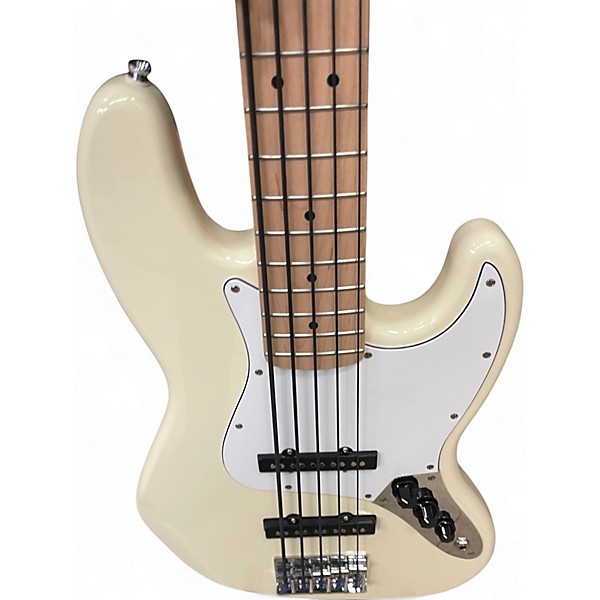 Used Squier Affinity Jazz Bass V 5 String White Electric Bass Guitar