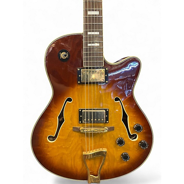 Used Stellar hollow body single cut Tobacco Burst Hollow Body Electric Guitar