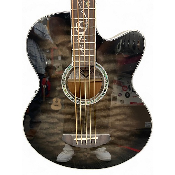 Used Michael Kelly MKD5SSBSFR Trans Black Acoustic Bass Guitar